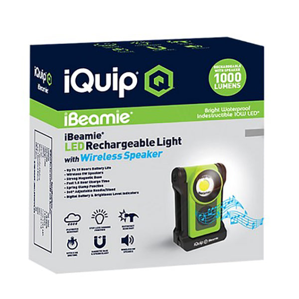 iQuip iBeamie LED Cordless Portable Light 10 Watt with Speaker - TradeGear