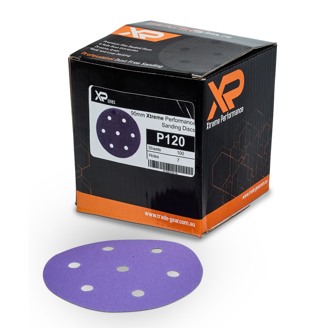 TRADEgear XP 90mm Purple 7-hole Abrasive Disc