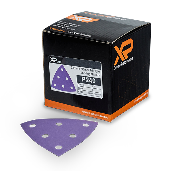 TRADEgear XP V93mm Purple 6-hole Abrasive Sheet - 10 Pack - TradeGear
