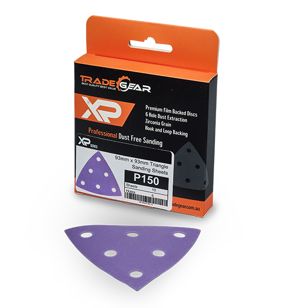 TRADEgear XP V93mm Purple 6-hole Abrasive Sheet - 50 Pack - TradeGear