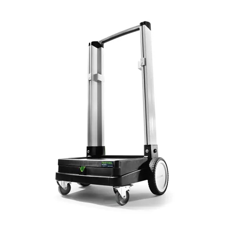 The Festool SYS-ROLL Mobile Systainer Cart is designed for easy Systainer transport and maneuverability, and supports up to 100kg.