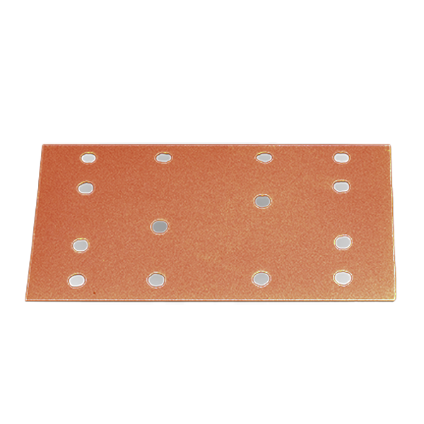 The TradeGear XPT 80mm x 133mm 14-hole Abrasive sanding paper sheets, made from ceramic oxide grain for optimal performance. Ideal for anti-clogging sanding with dust extraction and compatible power tools.