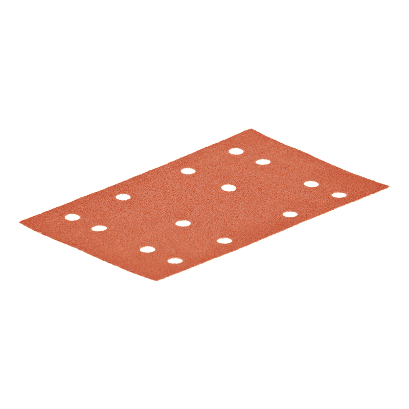 The TradeGear XPT 80mm x 133mm 14-hole Abrasive sanding paper sheets, made from ceramic oxide grain for optimal performance. Ideal for anti-clogging sanding with dust extraction and compatible power tools.
