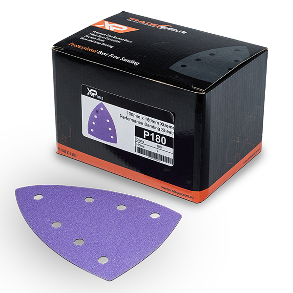 TRADEgear XP 100mm x 150mm Delta Purple 7-hole Abrasive Sheet - 50 PACK - TradeGear