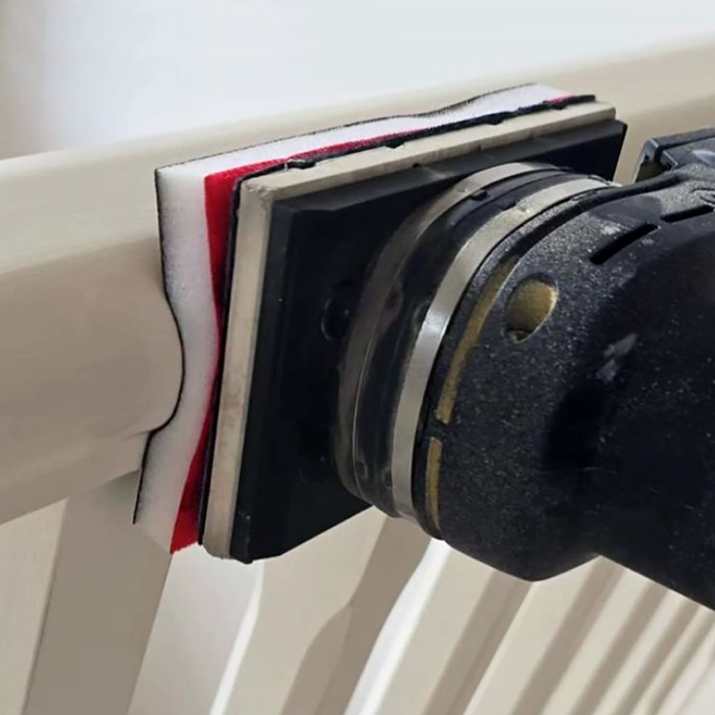 TradeGear XP Foam Sanding Pad 80mm x 133mm attaches directly to sanders, for profile sanding including balustrades, stair nosing and railing.