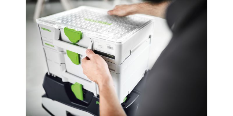 FESTOOL 89mm x 396mm Medium Systainer‚³ with 22 Compartment Organiser - TradeGear