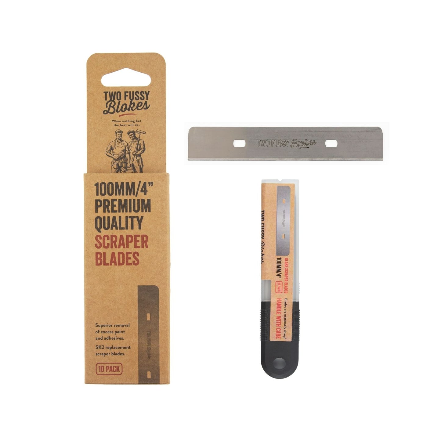 TWO FUSSY BLOKES Replacement Glass Scraper Blades - TradeGear