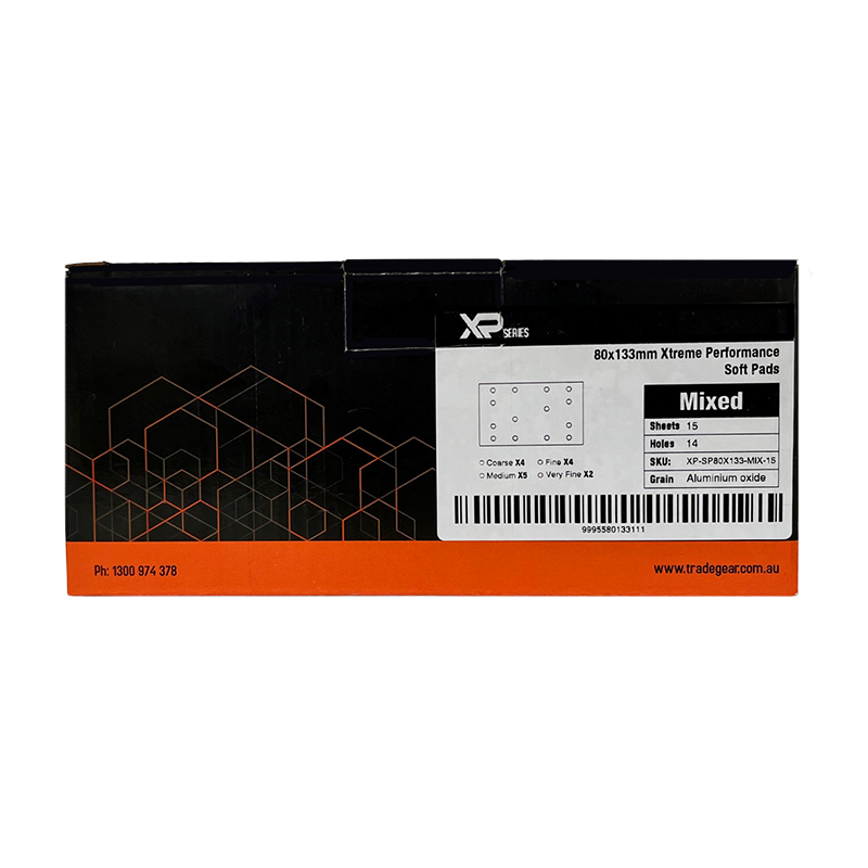 TRADEgear XP Foam Abrasive Pad 80mm x 133mm - TradeGear