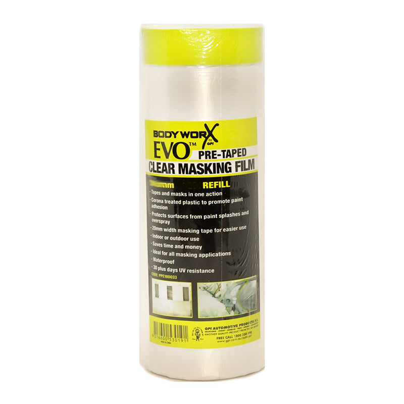 BODYWORX Pre-Taped Masking Film - 17m - TradeGear