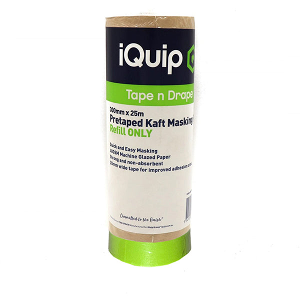 iQuip Pre-Taped Kraft Masking Paper - 25m