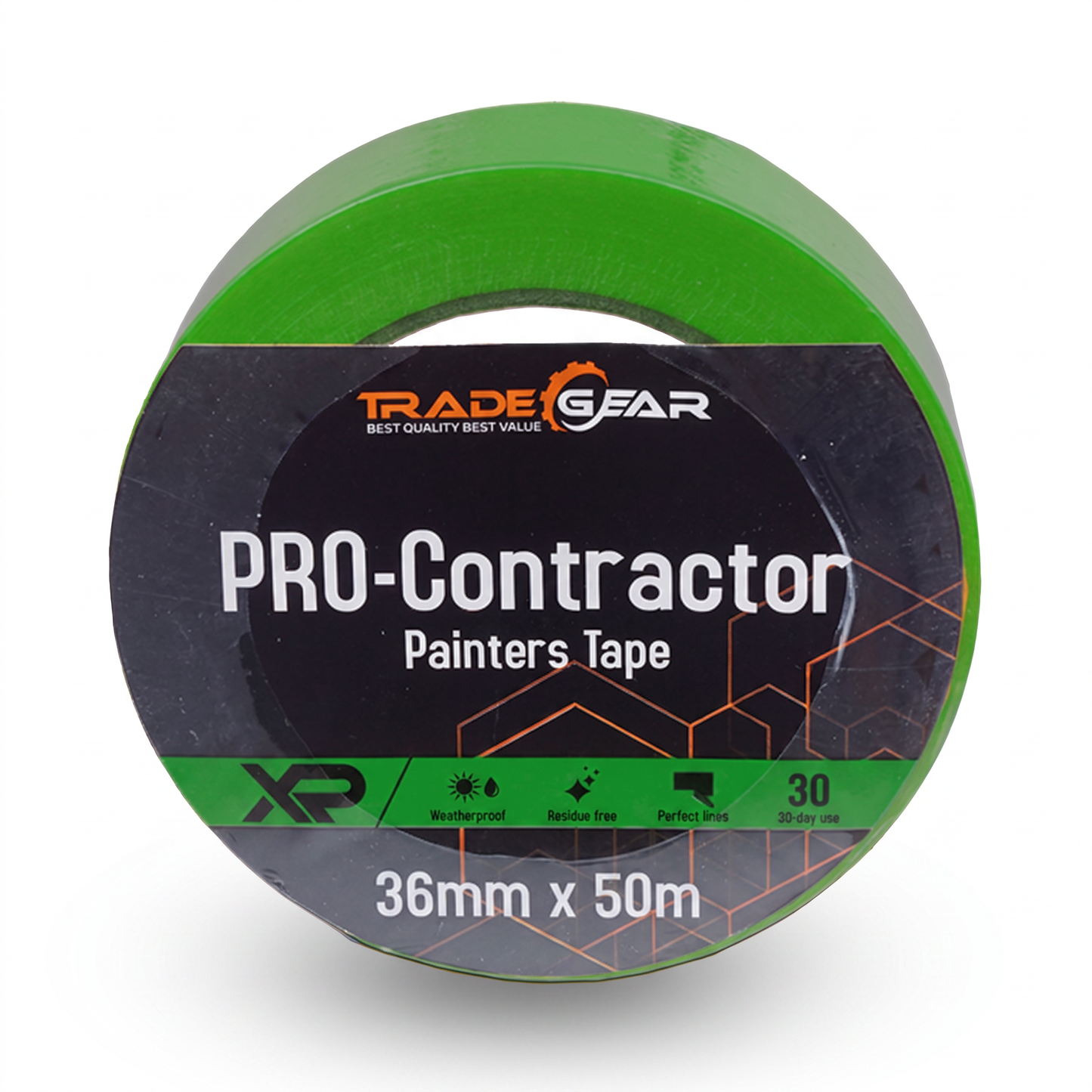 TradeGear XP PRO Contractor Painters Tape, 36mm x 50m roll, green all-round washi tape
