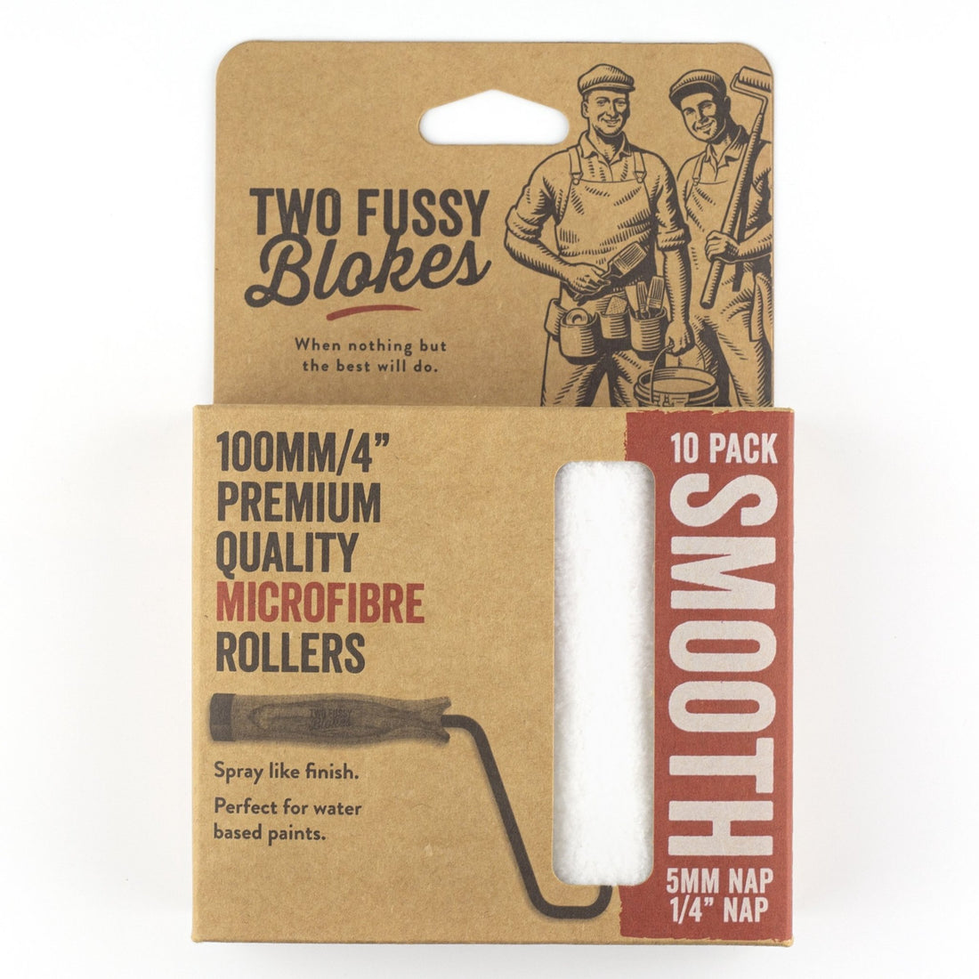 TWO FUSSY BLOKES 100mm Microfibre Mini Roller 5mm Nap - TradeGear