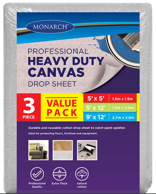 
                  
                    MONARCH Heavy Duty Canvas Drop Sheet - TradeGear
                  
                