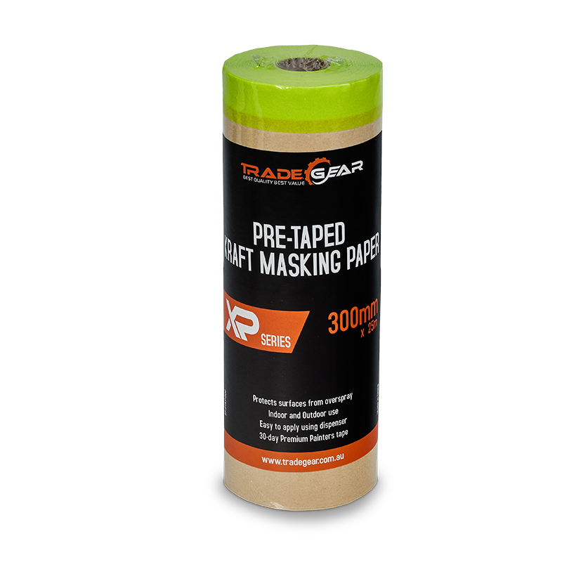 TRADEgear XPT Pre-Taped Kraft Masking Paper in Dispenser - TradeGear